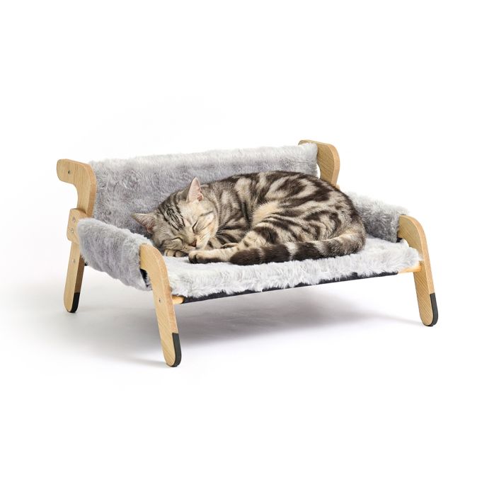 Kattbädd plysch - Grå