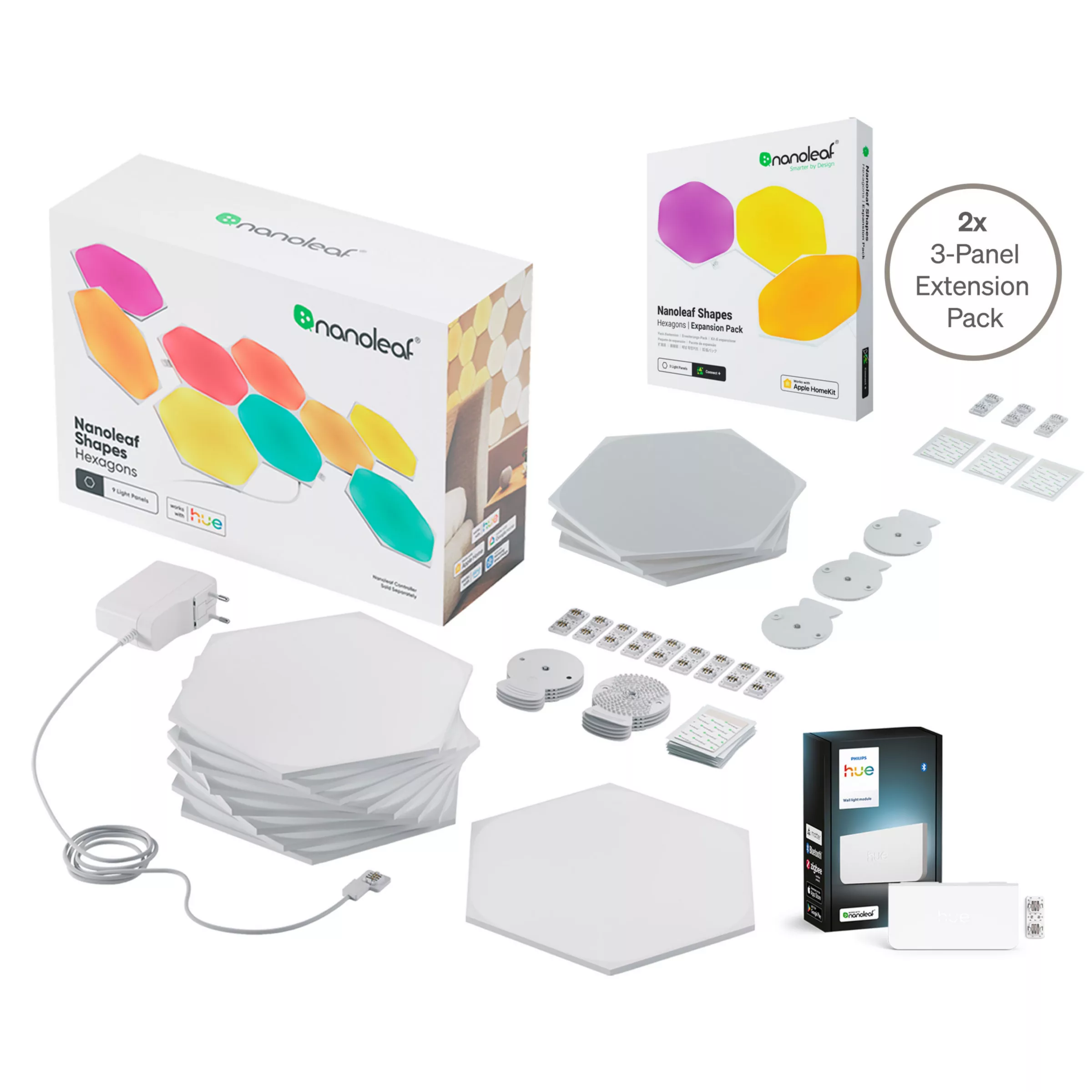 Philips Hue Wall Panel Hexagon Startpaket (15 Panels) + Wall Light Modul