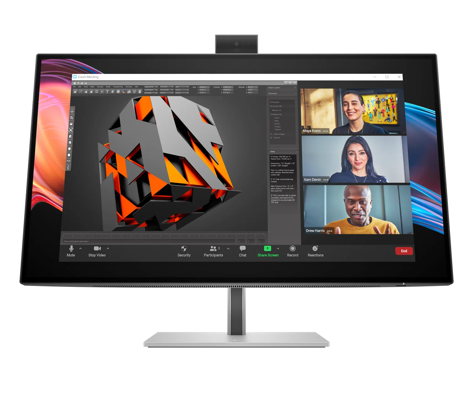 HP Series 7 Pro 27 tum 4K Conferencing Monitor – 727pm utan PVC