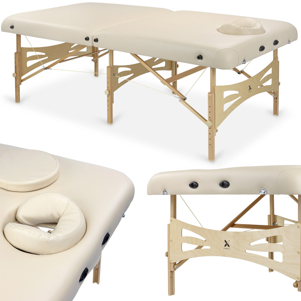 Massagebänk, Integral Light trä huvudhål K033 Beige