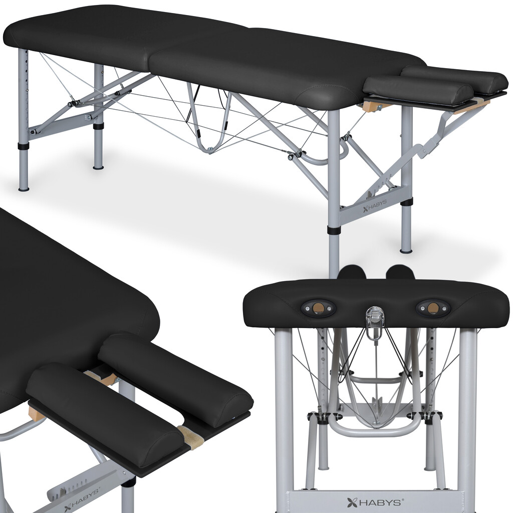 Chiro UltraLux 19, bärbar kiropraktorbänk, Svart