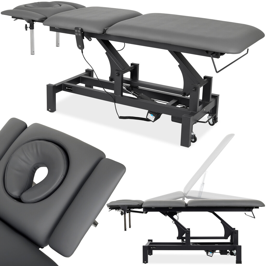 Fortis 5 ERGO massagebänk, elektrisk handkontroll, grå