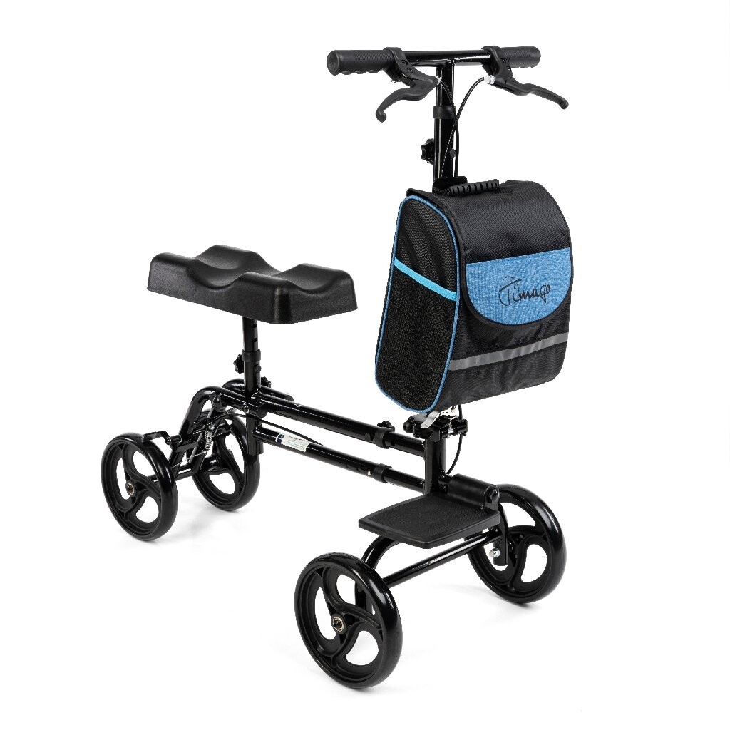 Rollator 4-hjulig i aluminium med knästöd och broms