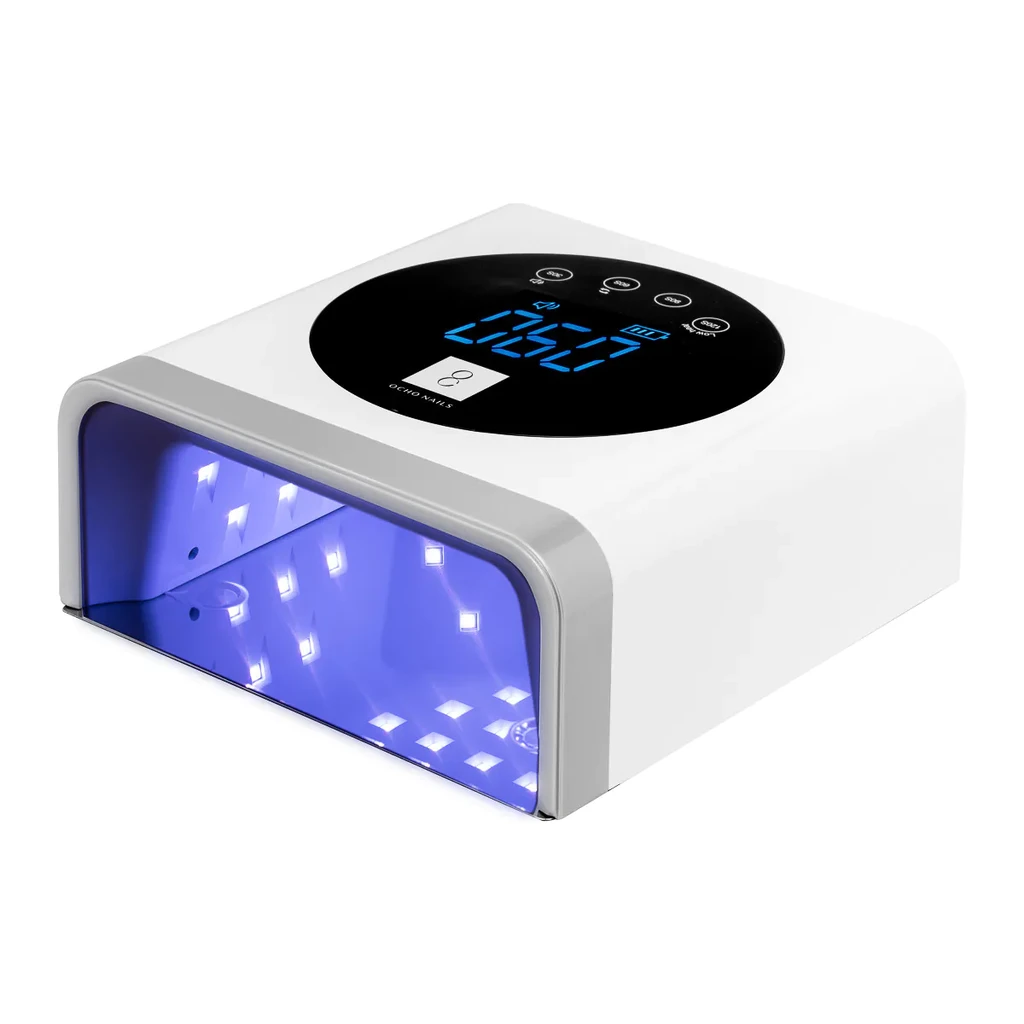 UV-lampa LED naglar OCHO NAILS X22 72W trådlös vit med spegelbotten