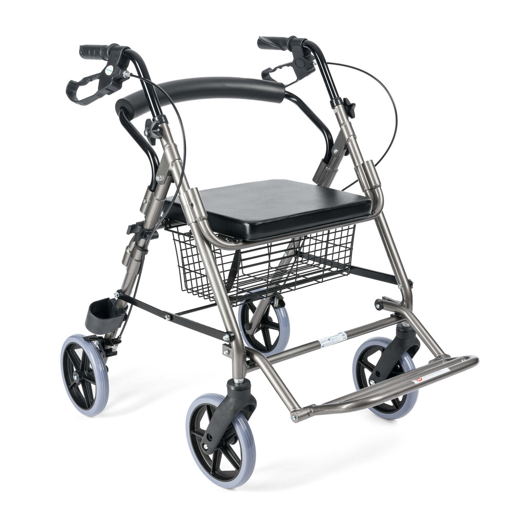 Rollator med fotstöd i aluminium