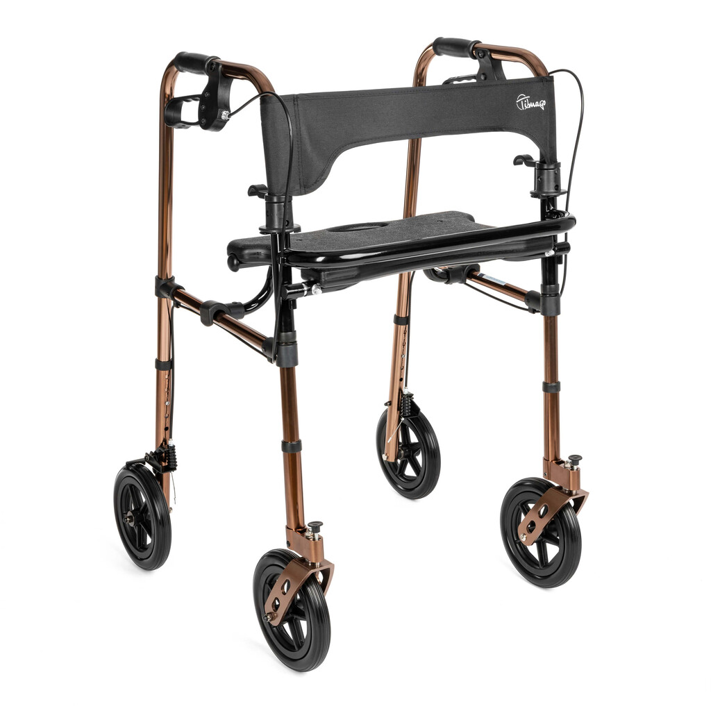 Rollator med 4 hjul, bromsar och sits, Defender