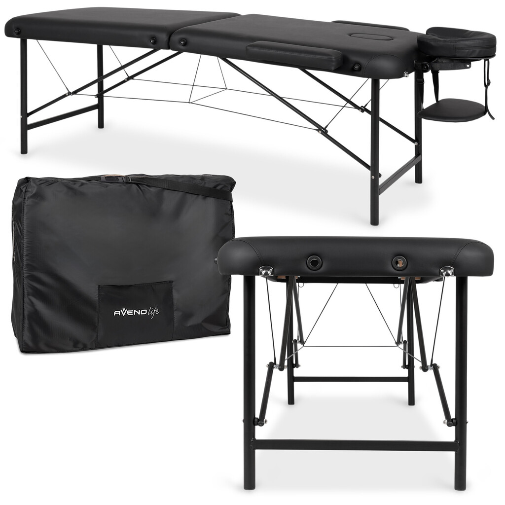 Bärbar massagebänk Rico 60 cm, Svart