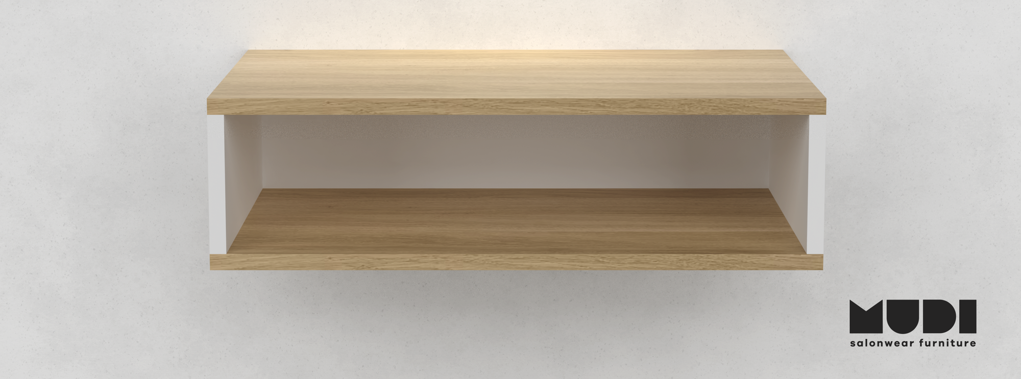 Vägghylla för salong, Long Shelf Oak