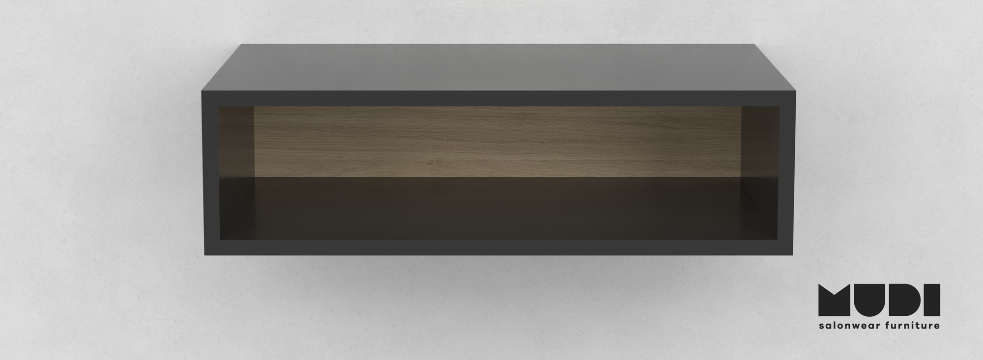 Vägghylla för salong, Long Shelf Black