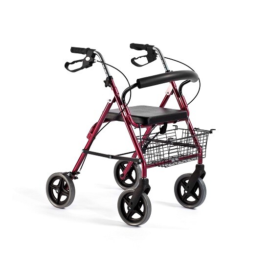 Rollator i aluminium med 4 hjul