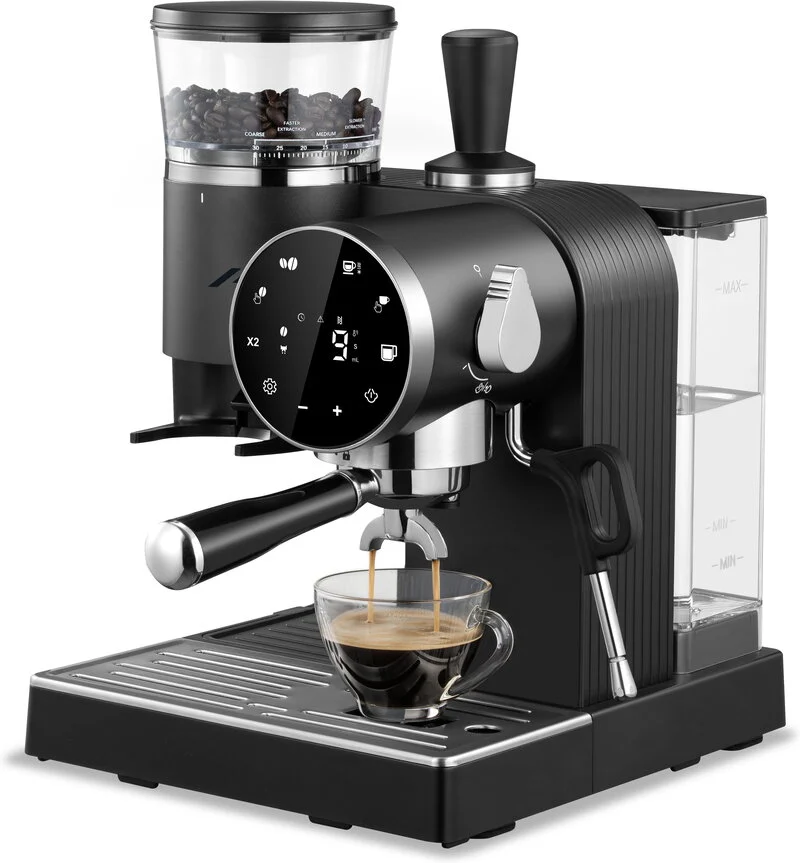 Loeffen LFEM7000 Espressomaskin med integrerad kvarn och mjölkskummare