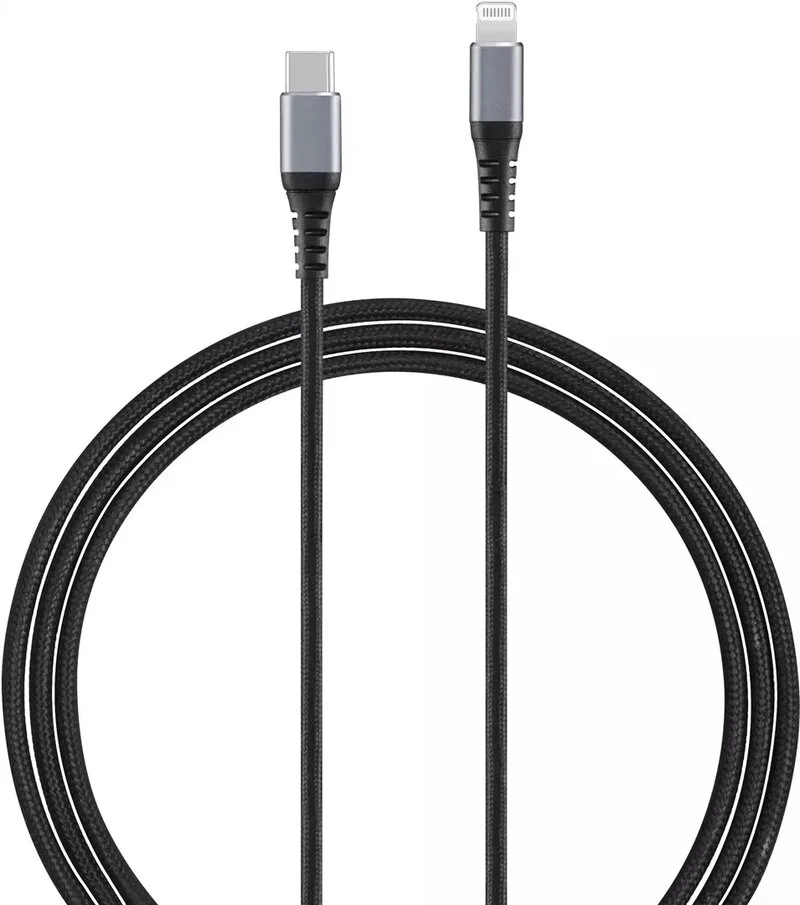 Andersson USB-C - Lightning Flätad / 3m - Svart/Rymdgrå