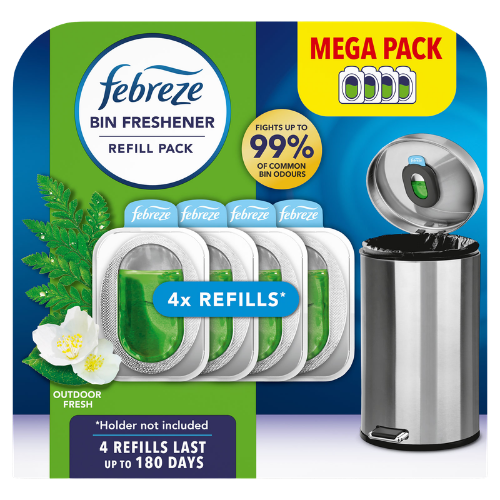 Febreze Outdoor Fresh Refillförpackning För Soptunnefräschare - 4 x 4,88 ml
