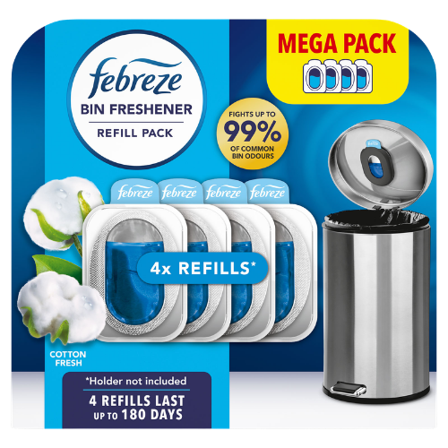 Febreze Cotton Fresh Refillförpackning För Soptunnefreschare - 4 x 4,88 ml