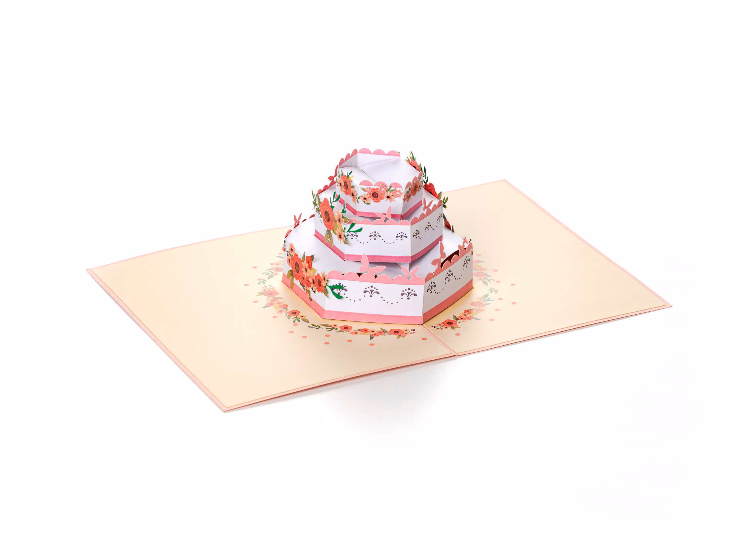 Pop Up-kort - Bröllopstårta