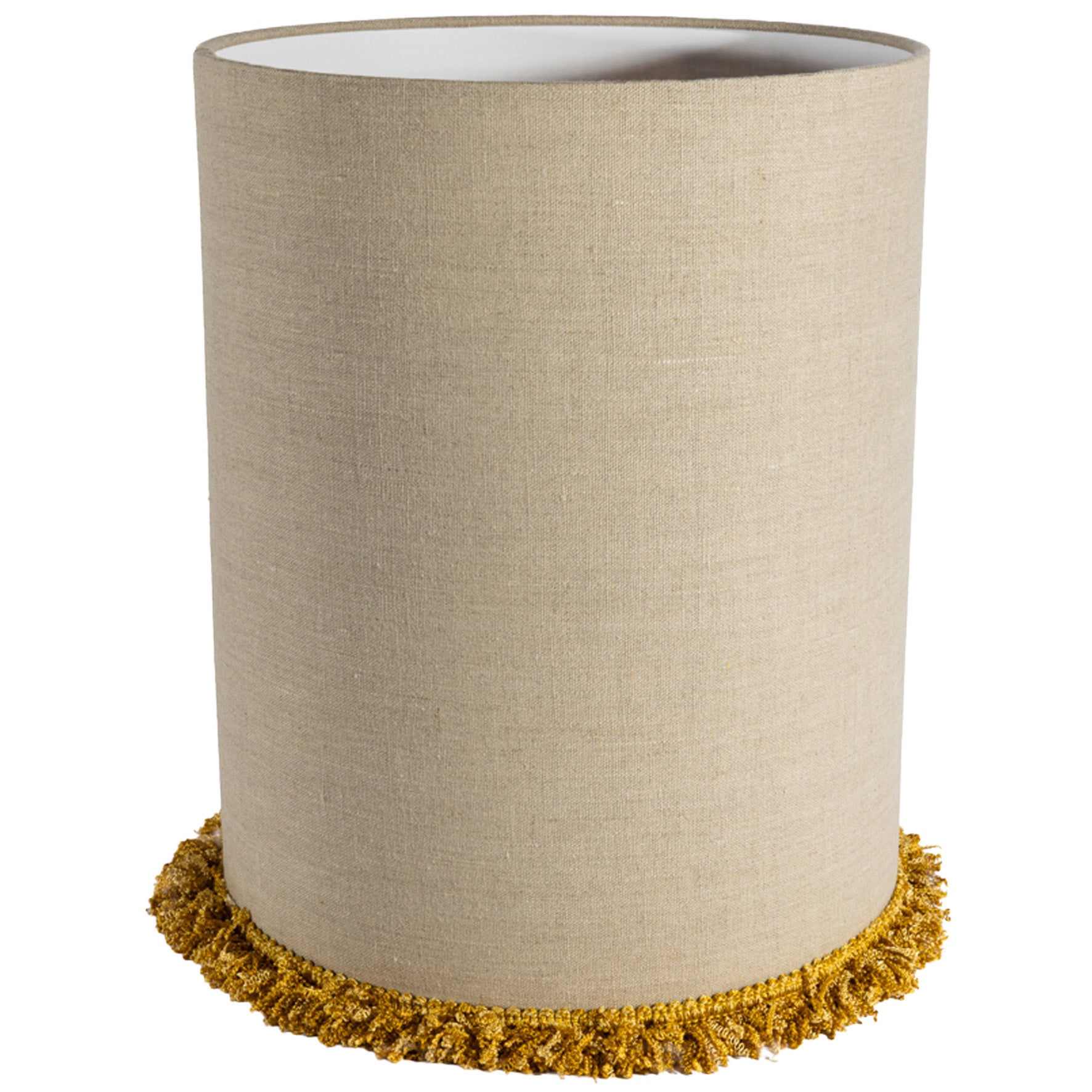 Lampskärm Cylinder D29 lin frans senapsgul