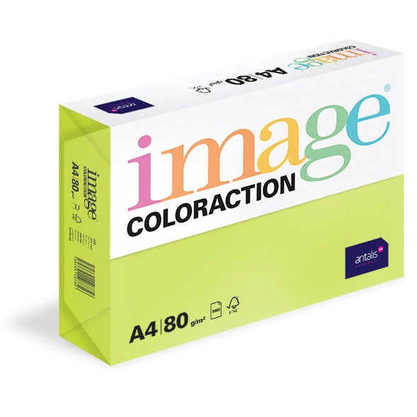 Kopieringspapper Image A4 80g neongrön 500 st/fp