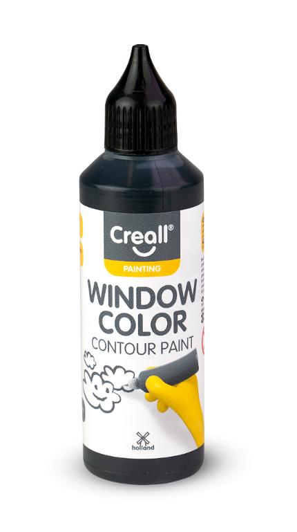 Fönsterfärg CREALL 80ml konturfg. svart