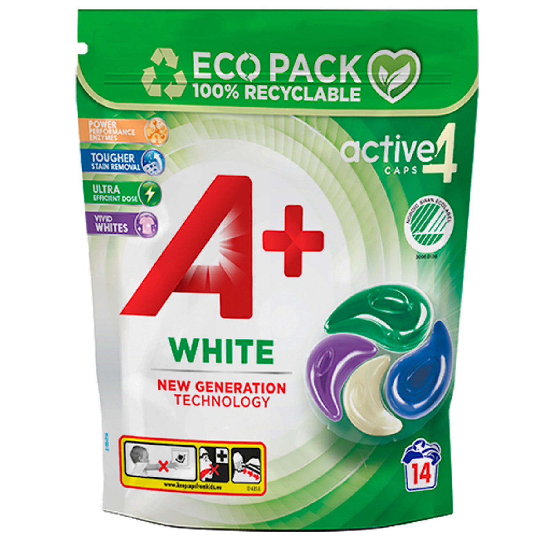 Tvättmedel kapslar A+ White