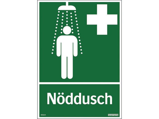 Skylt Nöddusch 210x297mm