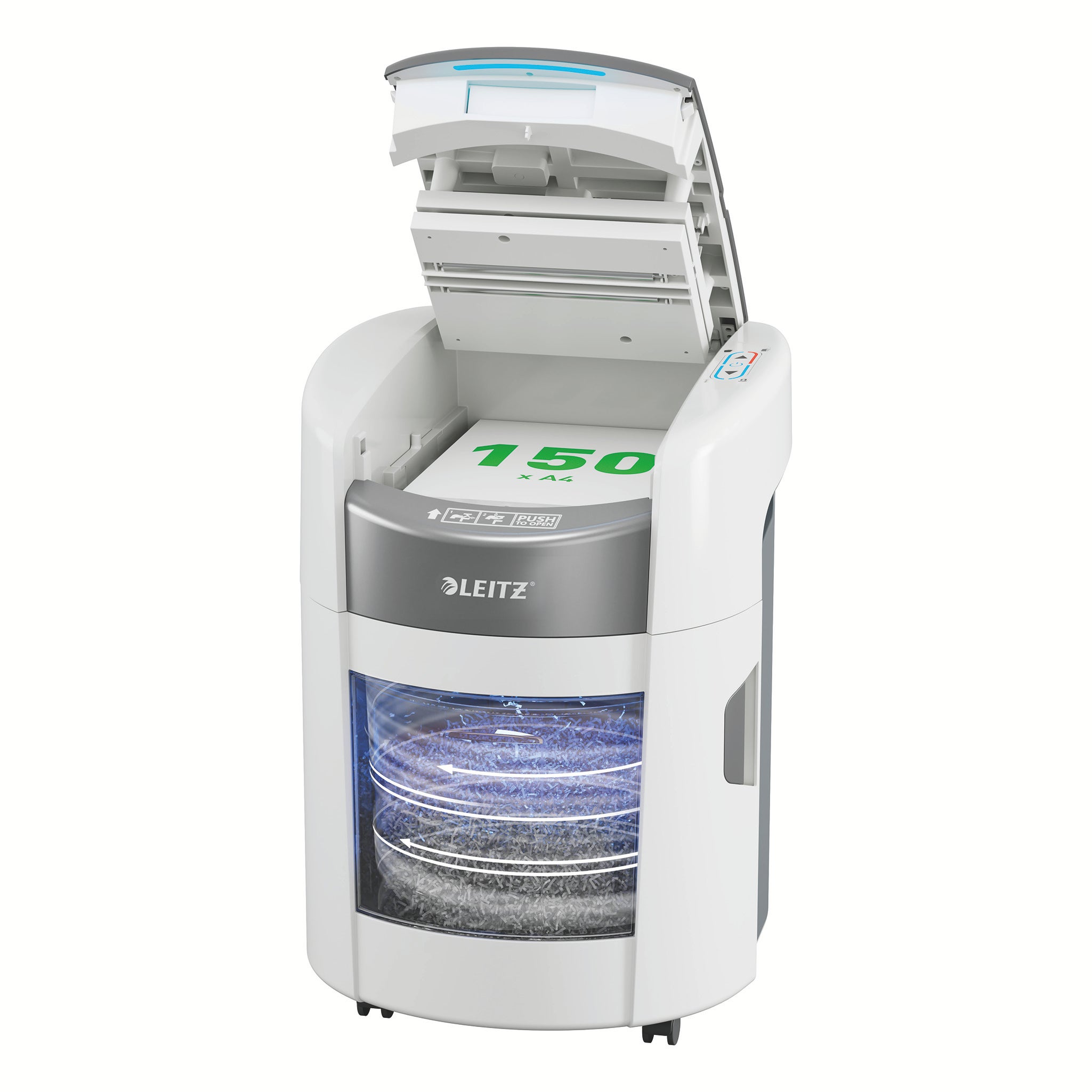 Dokumentförstörare Leitz IQ OptiMax Autofeed 150 P4 Cross Cut