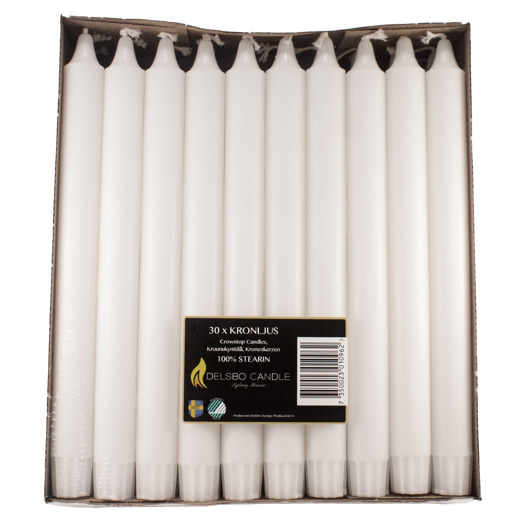 Kronljus DELSBO Stearin 25cm 30/fp