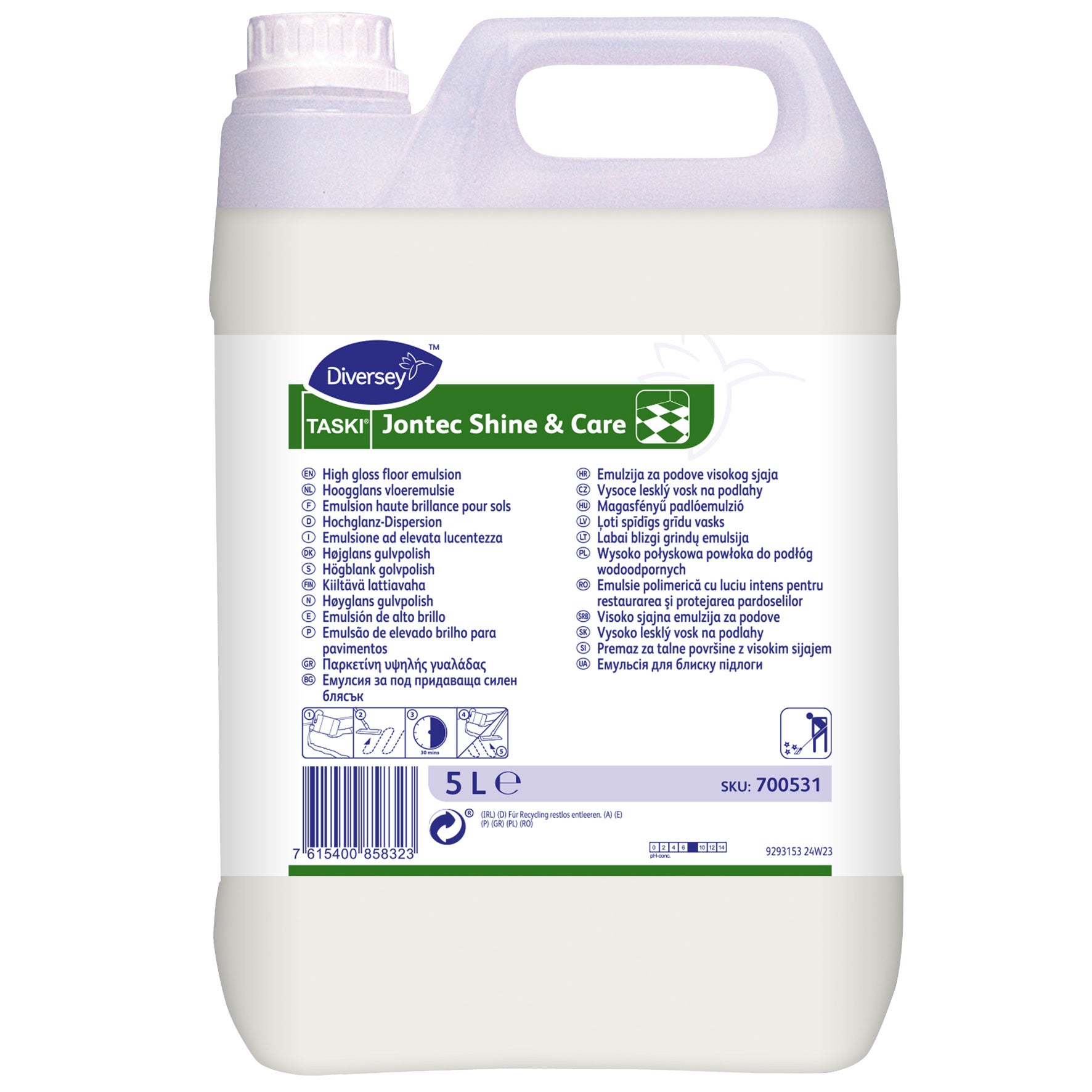 Golvpolish högblank Jontec Shine & Care 5 liter