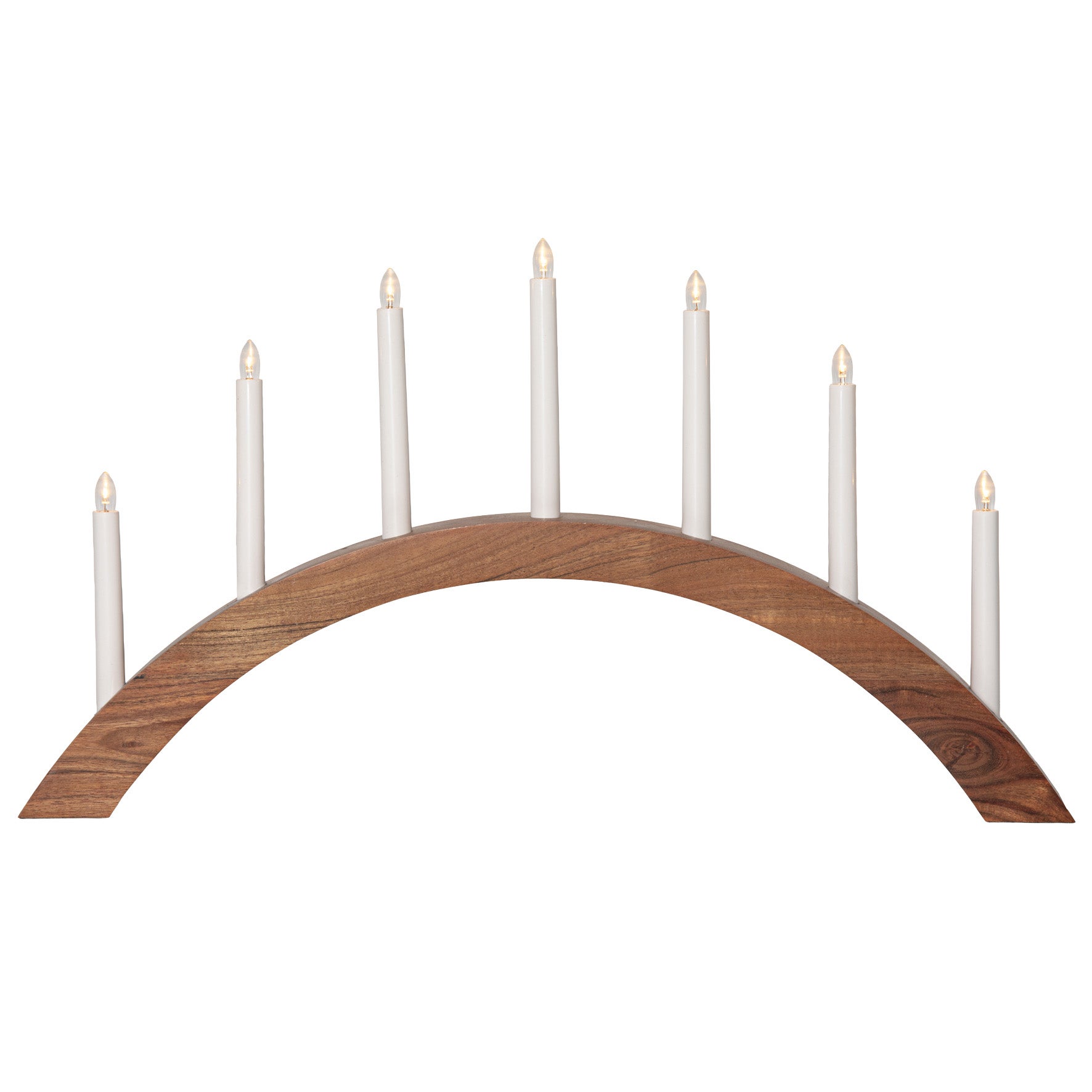 Elljusstake Acca båge 7 LED akaciaträ brun