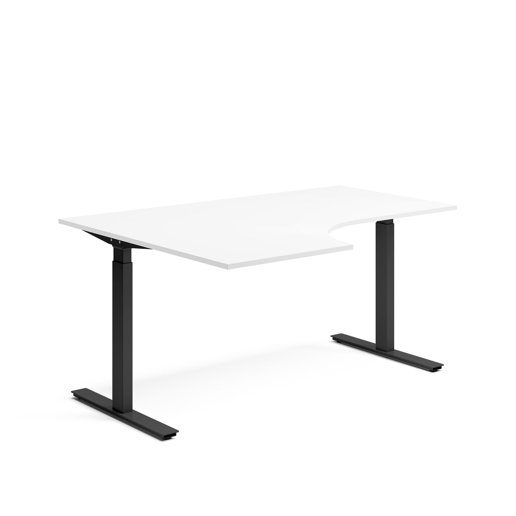 Skrivbord el vänster 80x160 cm Vit/Svart