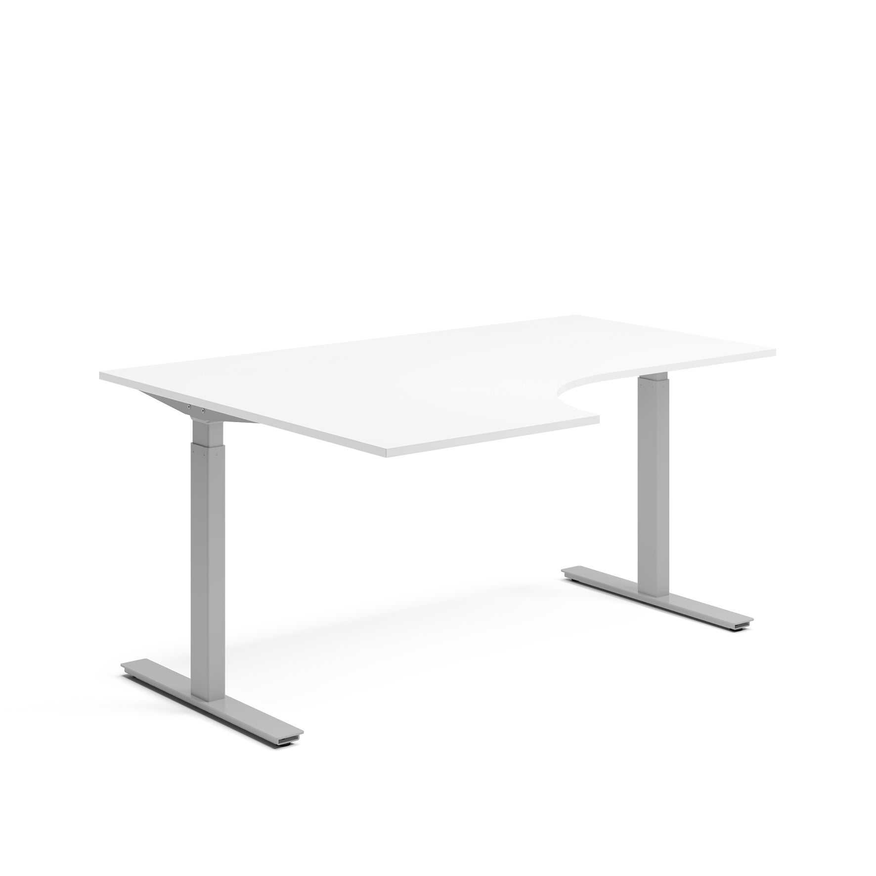 Skrivbord el vänster 80x160 cm Vit/Silver