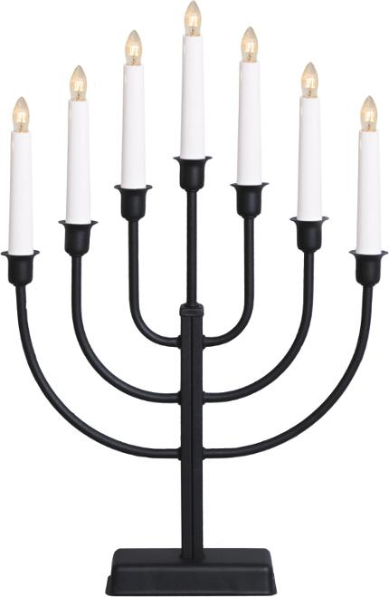 Elljusstake 7 ljus 31x47cm metall svart