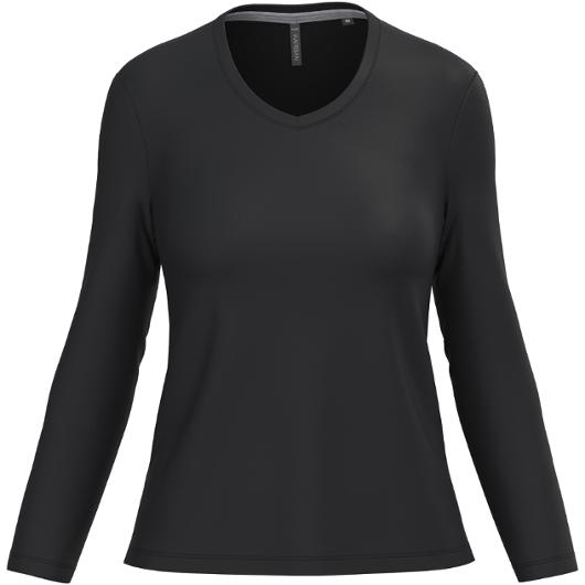 T-shirt v l/ä KARIBAN K382 dam svart XL