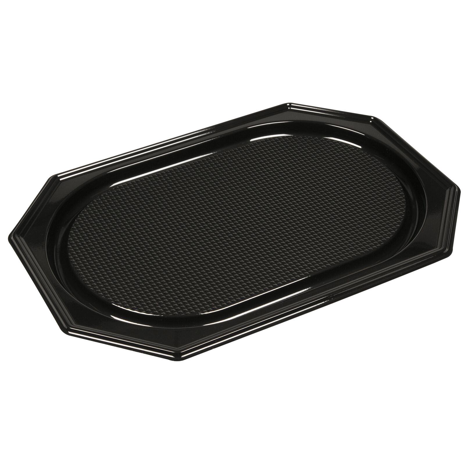 Serveringsfat 45x30x3 cm svart RPET 10-pack