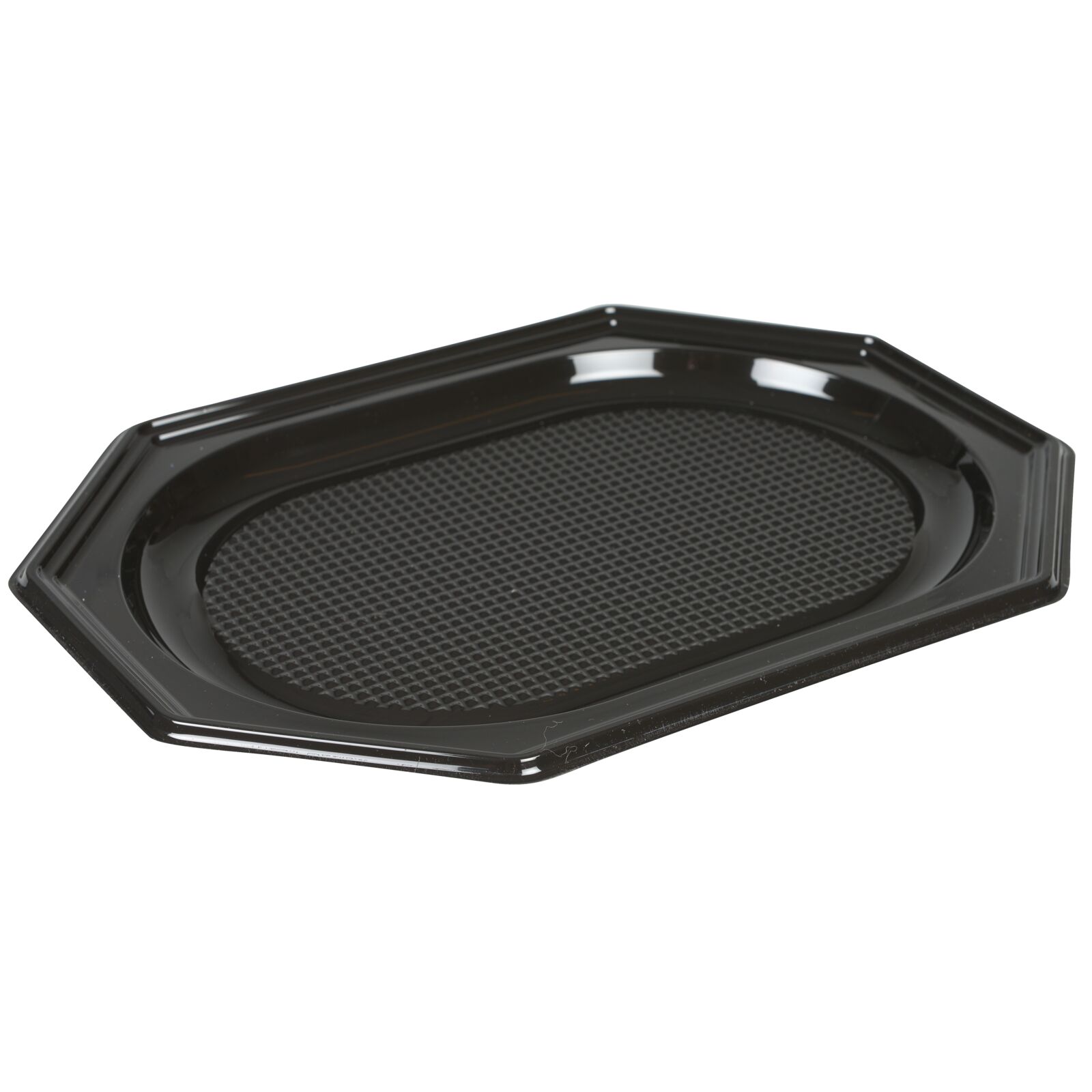 Serveringsfat 25x35x2 cm svart RPET 10-pack