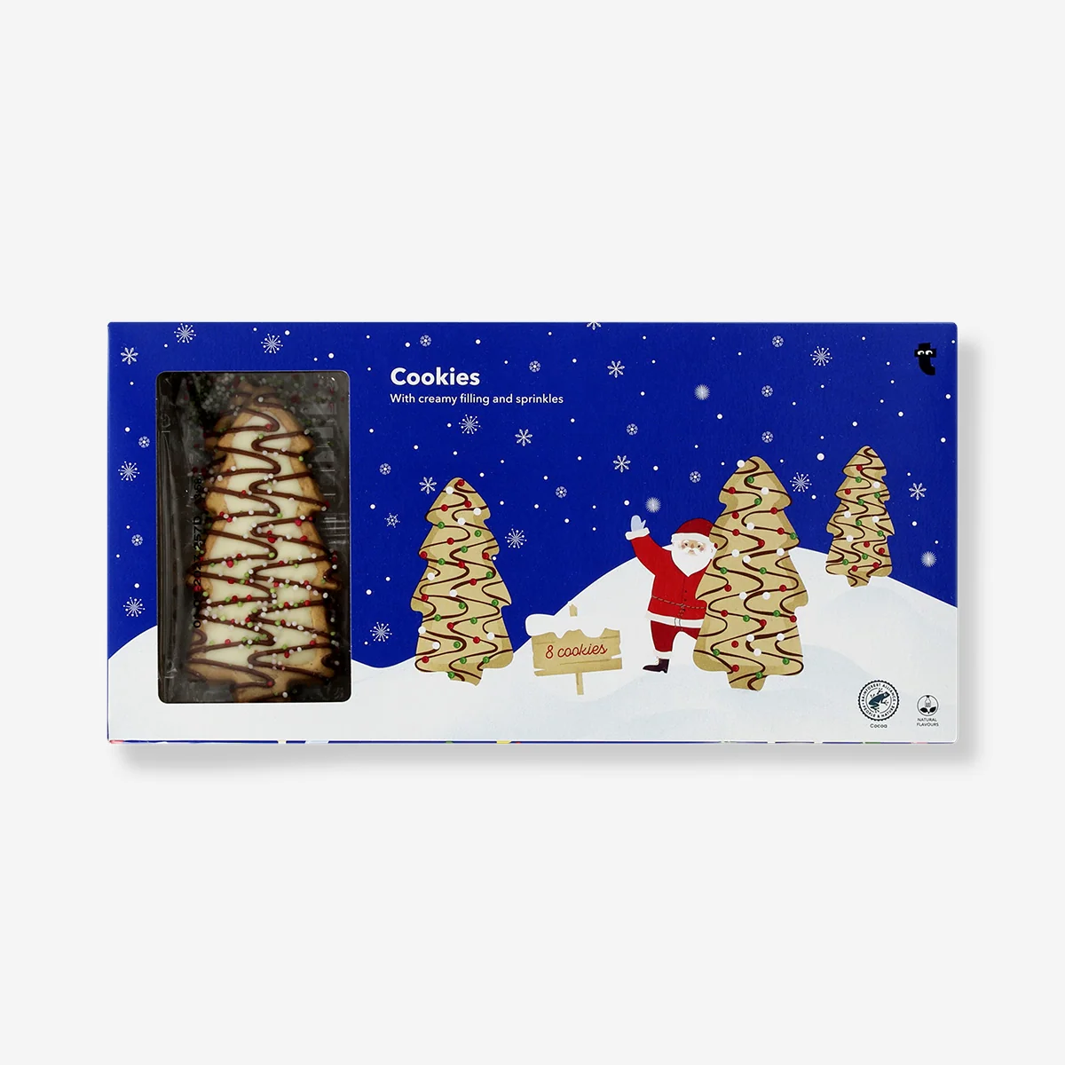 Julgrankakor med vit grädde och strössel