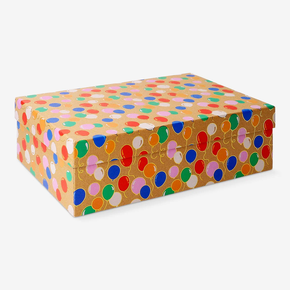 Brun presentask med ballonger – 28 x 20 x 9 cm