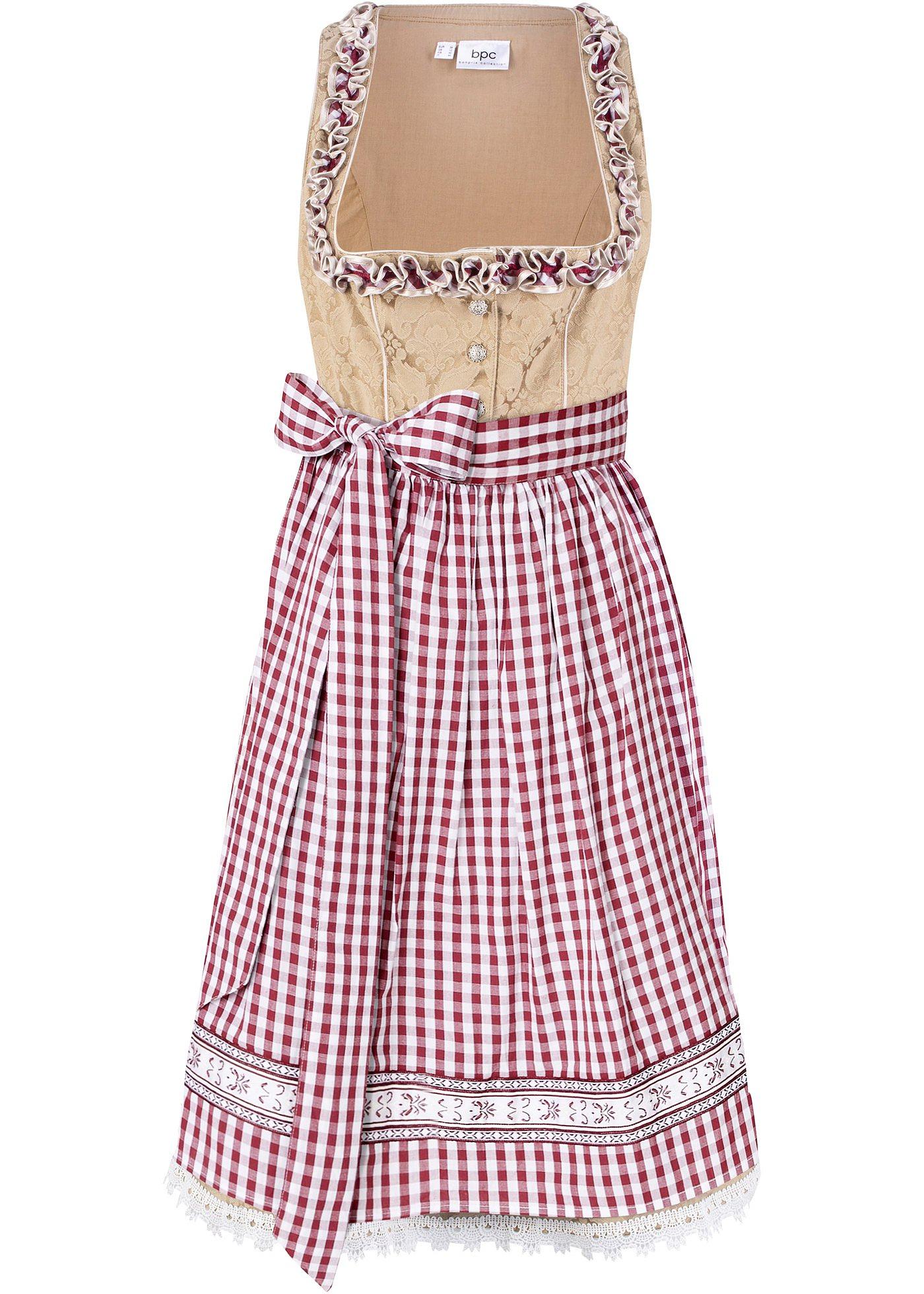 Dirndl med förkläde, knälång (2 delar)