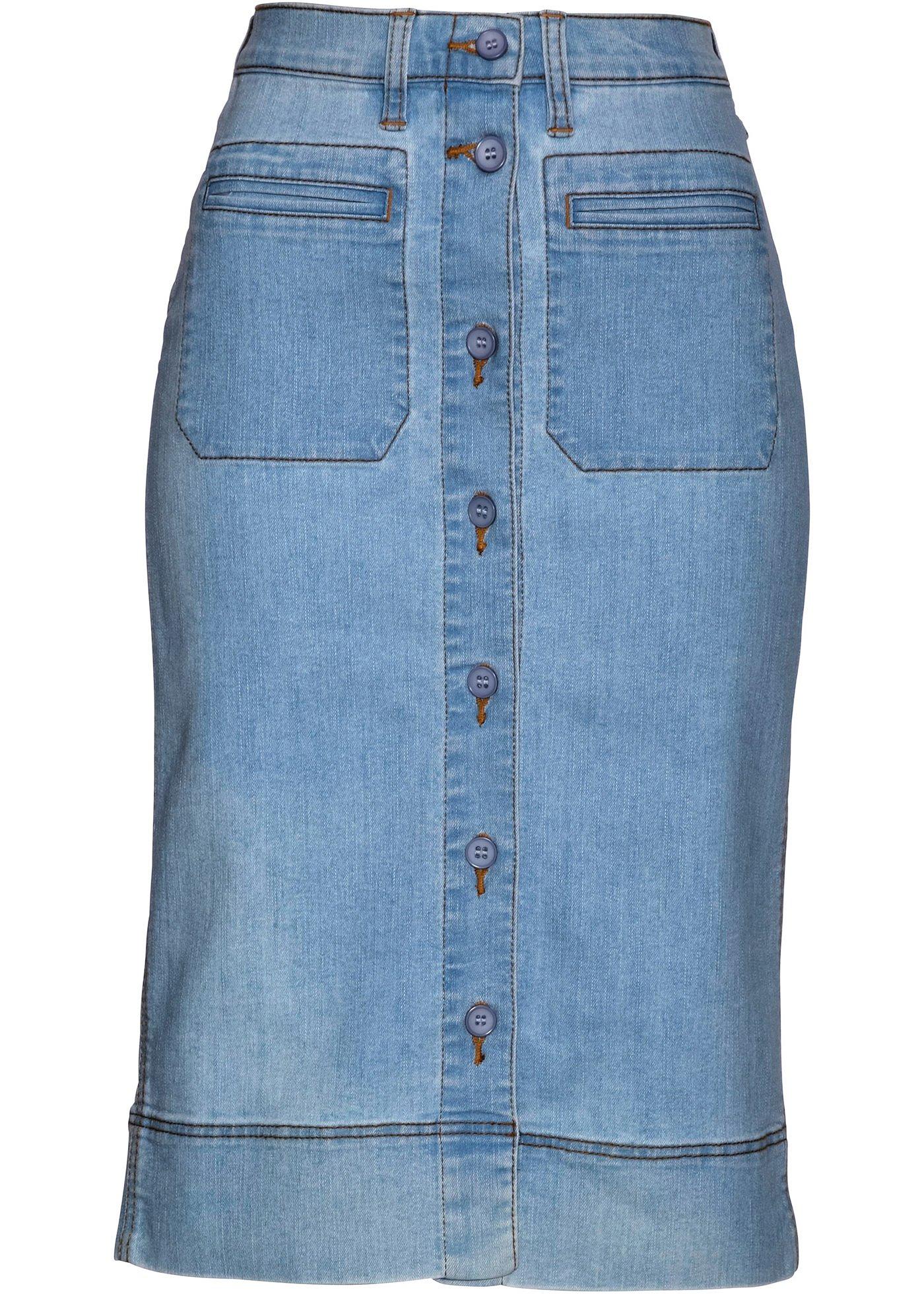 Jeanskjol med knappar