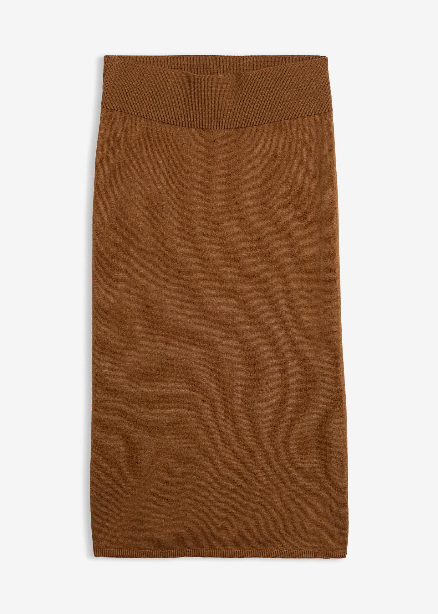 Stickad kjol av mjuk yllemix