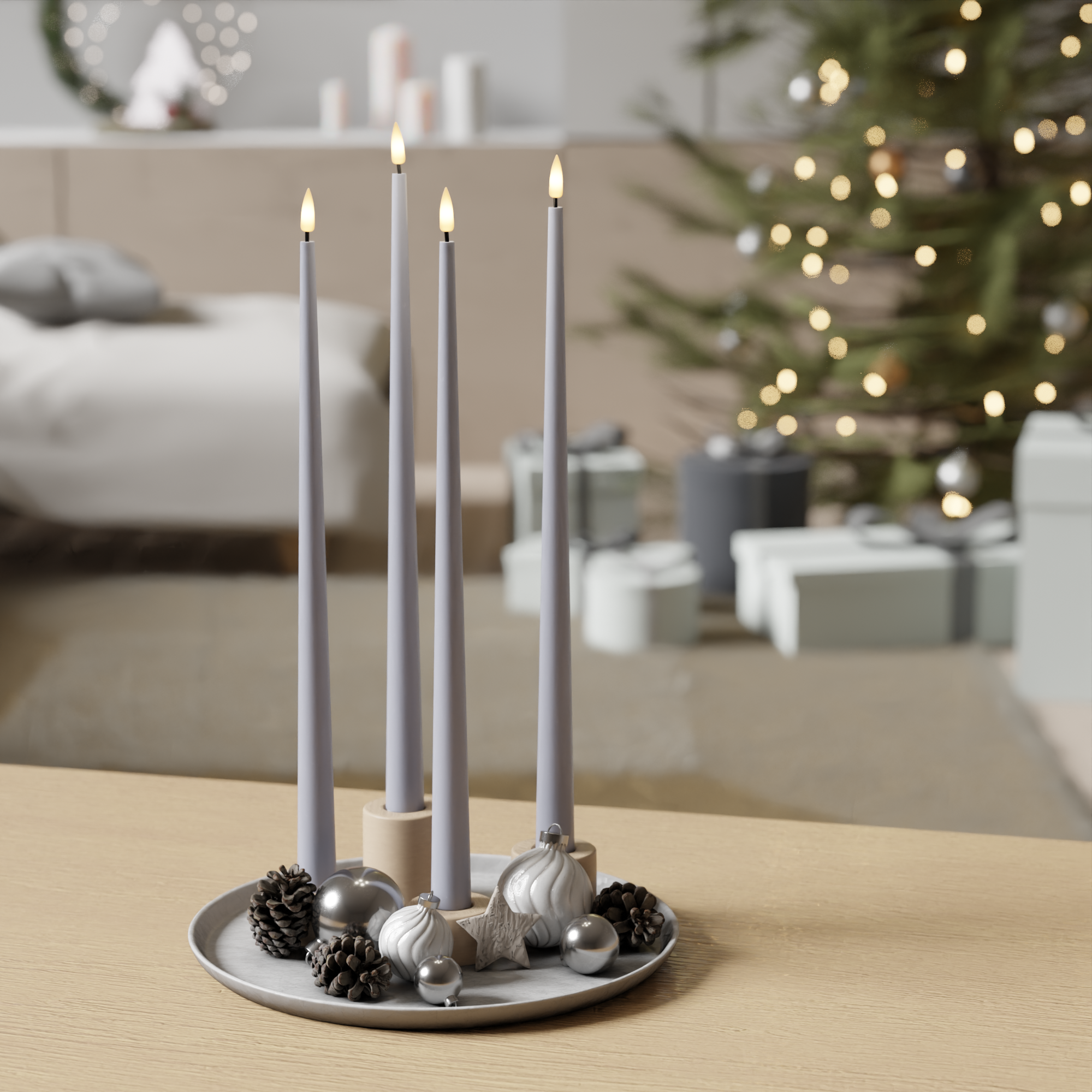 LED Ljus Med Lack paket - Stövet blå - 4 st 38 cm