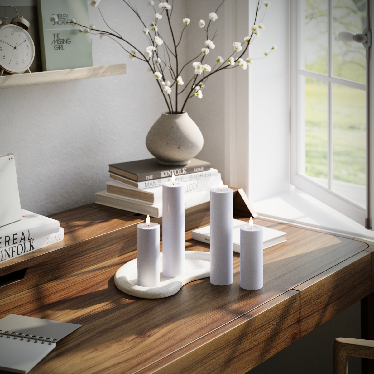 LED Blockljus paket - Stövet blå - 2x 5 x 12,5 | 2x 5 x 20 cm