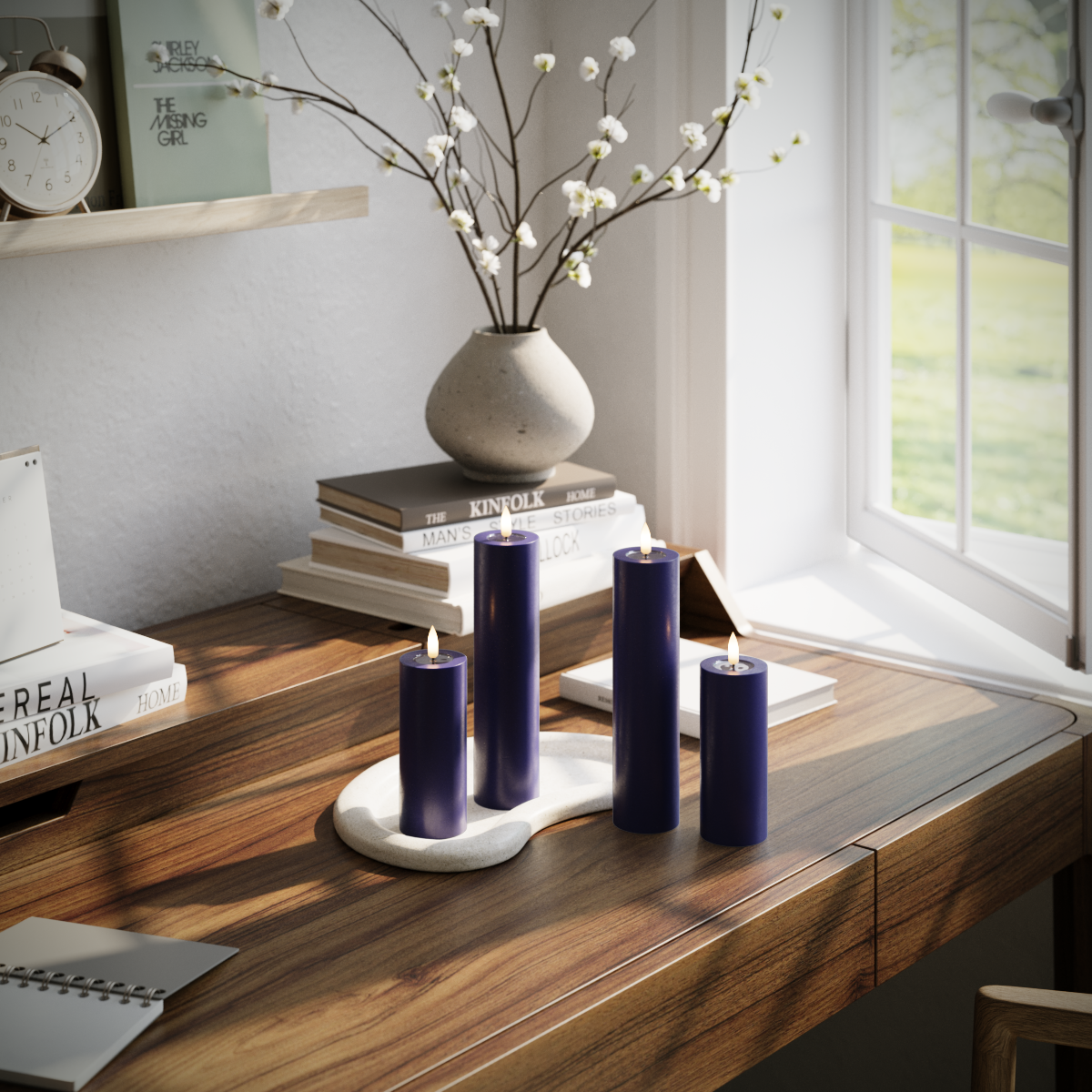 LED Blockljus paket - Kungsblå - 2x 5 x 12,5 cm | 2x 5 x 20