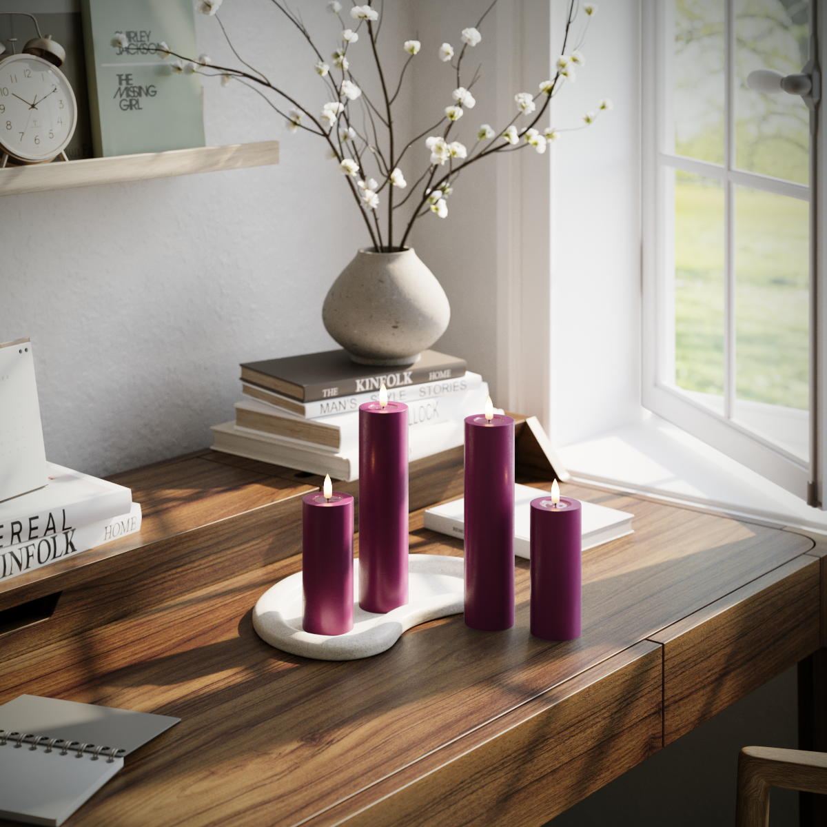 LED Blockljus paket - Violet - 2x 5 x 12,5 cm | 2x 5 x 20