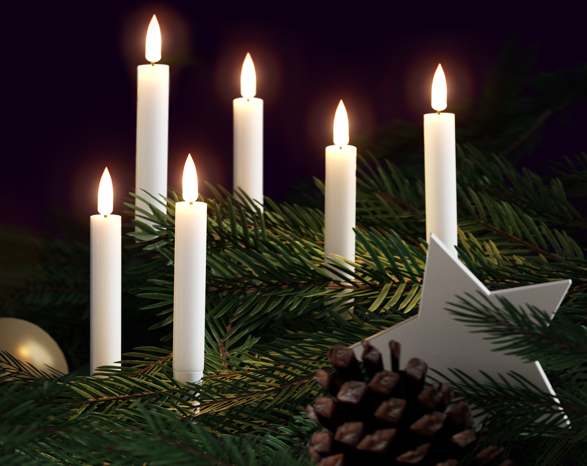 Julgranbelysningar belagda med ljus 6 stycken
