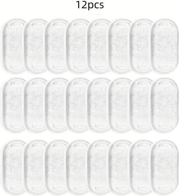 12 st/24 st Katten Vattenfontän Filter för 67oz/2L och 108oz/3.2L Rostfritt Stål Husdjur Vattenfontäner | Ersättningsfilter 12pcs white