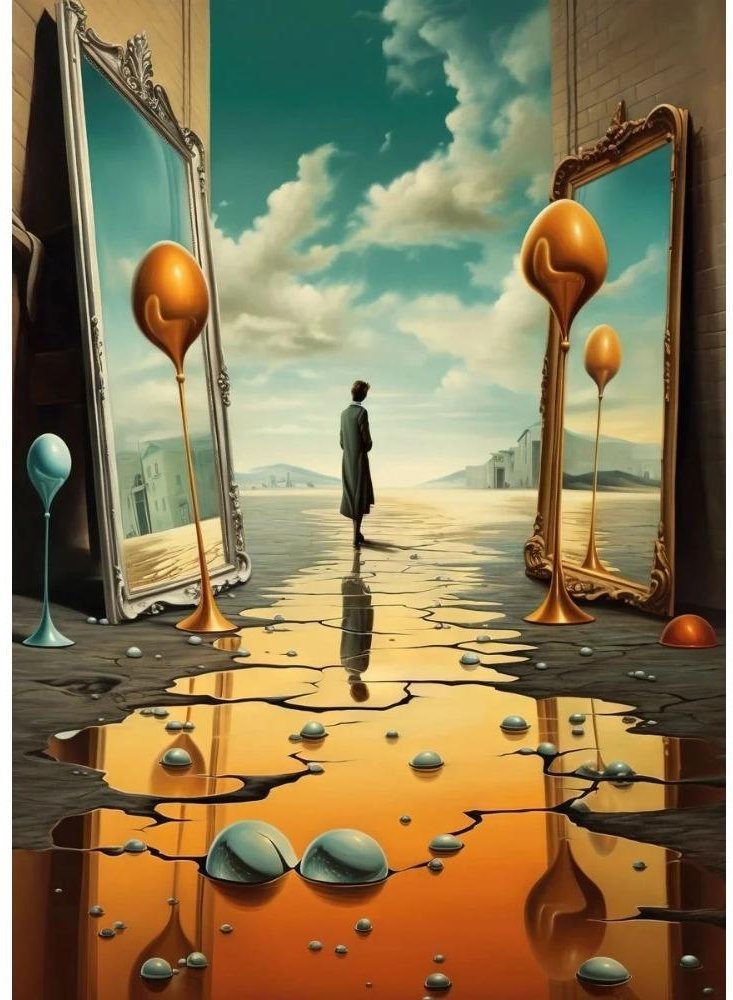 Surrealism Salvador Dali Konstverk Surreal Tidsmässig Paradox Poster Canvas Målning Väggkonst Tryck Bild för Rum Heminredning 50X70cm No Framed