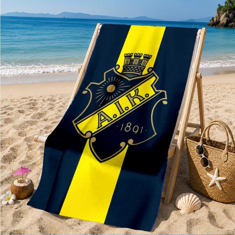 Aik Crest Badlakan, Snabbtorkande, Lättskött, Lämpligt för Både Fitness och Strandsemester, Sportessentiel 70cmx140cm(27x55inch)