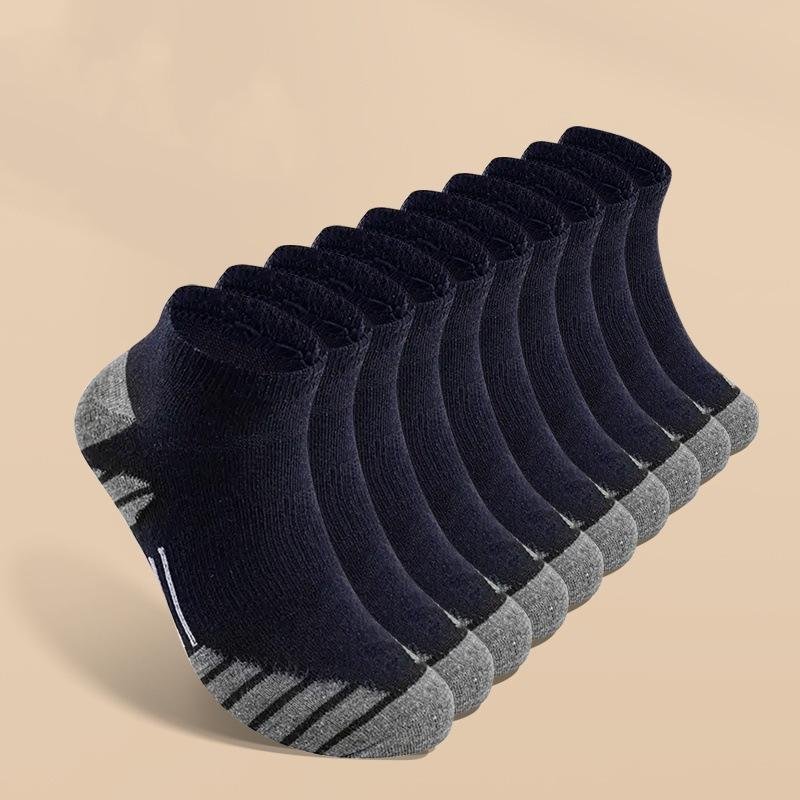 10 eller 20 par herrstrumpor som är luktresistenta, svettabsorberande och lågt skurna, bekväma och andningsbara för daglig användning och utomhusbruk 10 pairs marinblå färg