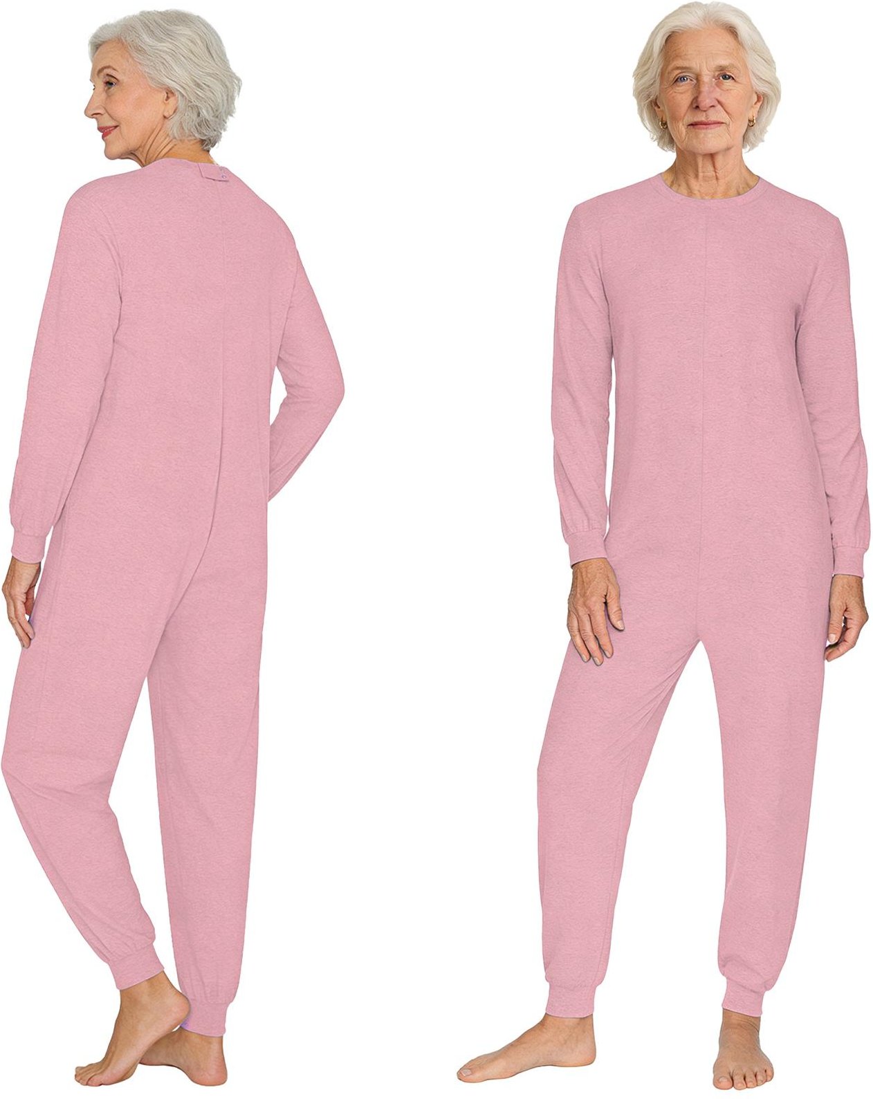M-3XL Unisex Anpassningsbar Jumpsuit för Äldreomsorg: Jumpsuit med anti-strip bakre dragkedja, lång ärm och byxor för särskilda behov S