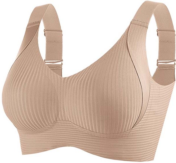 Sömlös Push Up BH för kvinnor Trådlös Bralette Sexiga Underkläder Bekväma tunn kopp Damunderkläder M-3XL 2XL beige